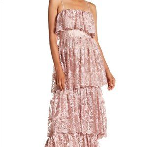 NWT Monique Lhuillier Mauve Lace Gown